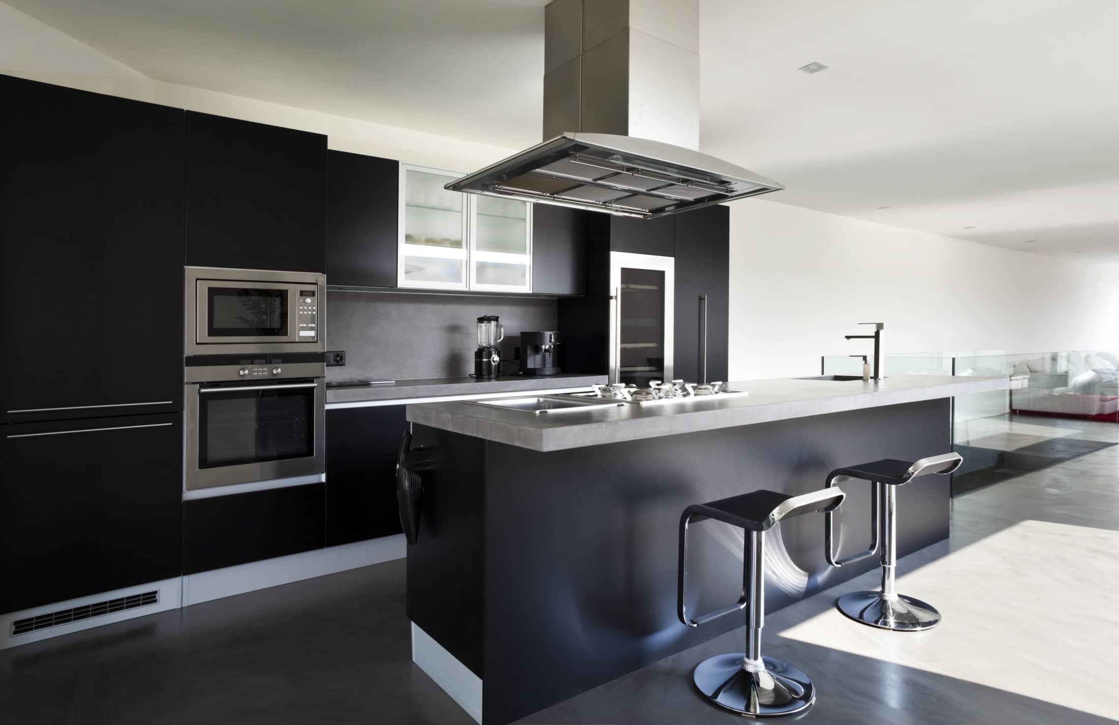 Black and White Kitchen | Decor | Cabinets | Curtains | Rug