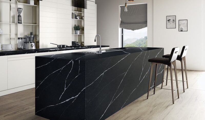 black quartz countertops